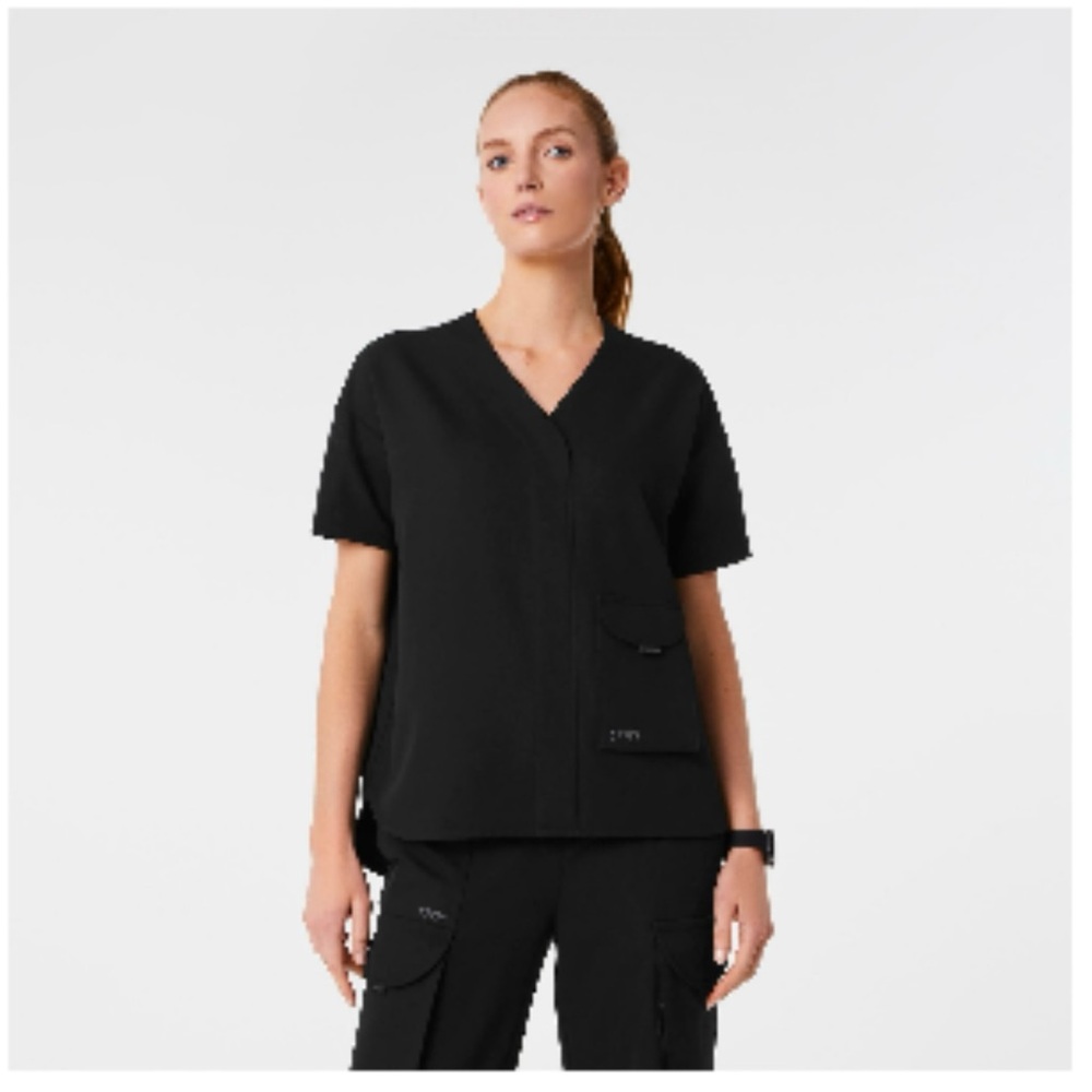 women’s FIGS black scrub top
